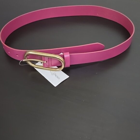 Treasure & Bond Pink and Gold Belt Accessory Richly Dyed Leather Size Small - Picture 3 of 10